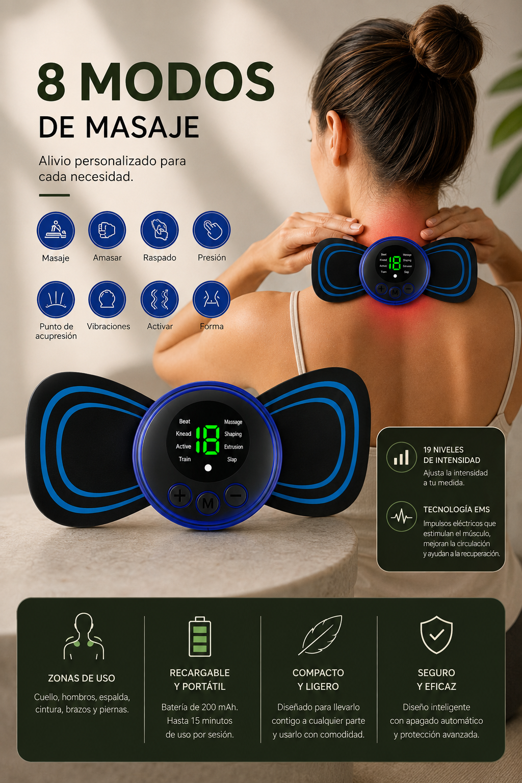 Masajeador muscular portátil