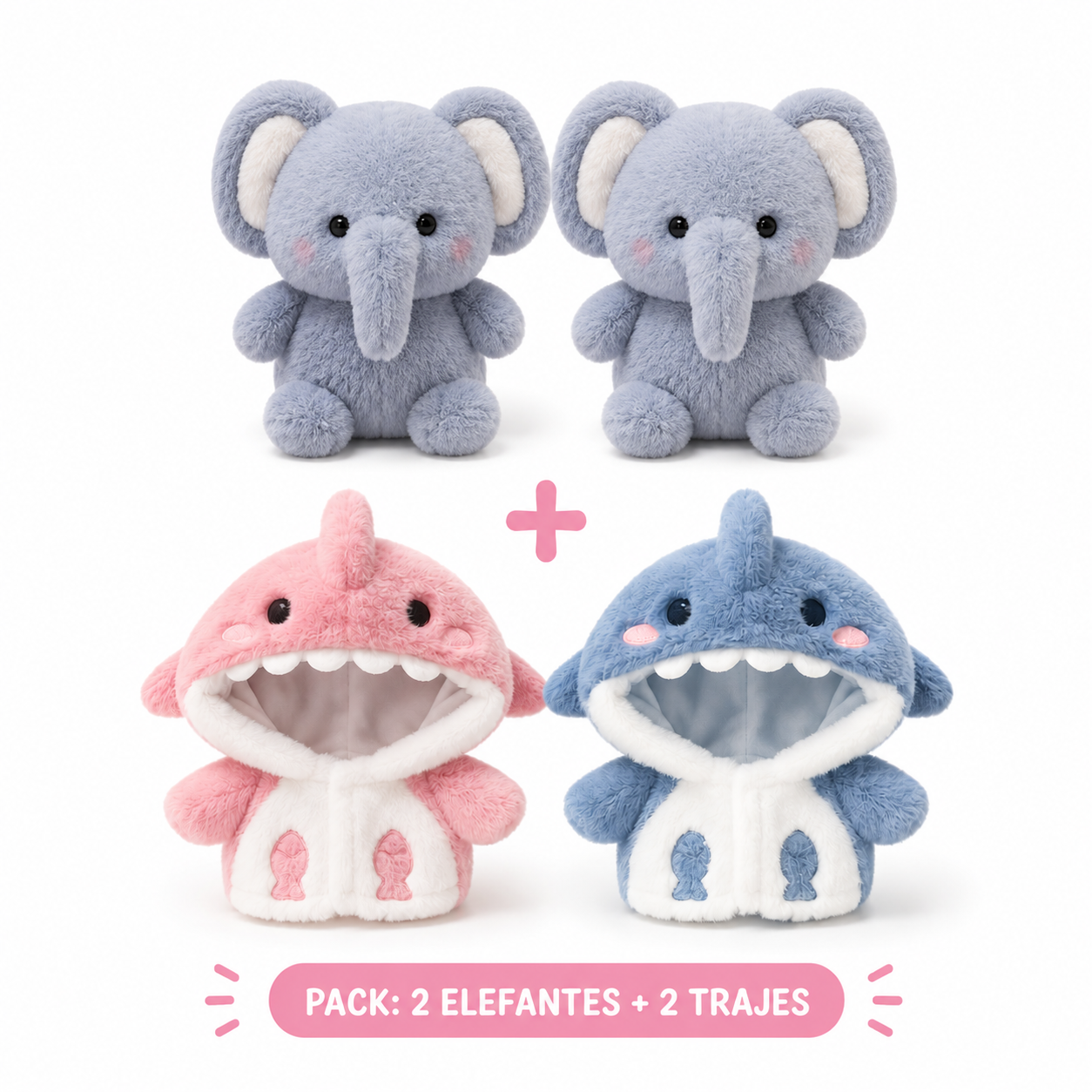PACK 2 ELEFANTES + 2 TRAJES